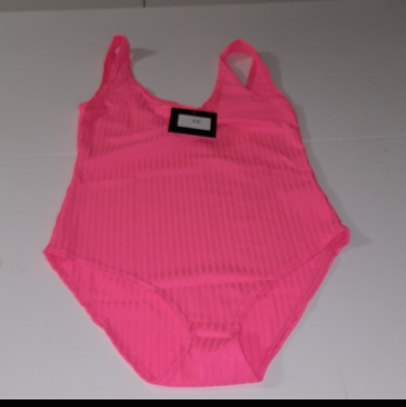 Neon Pink Sleeveless Bodysuit - Picture 6 of 7